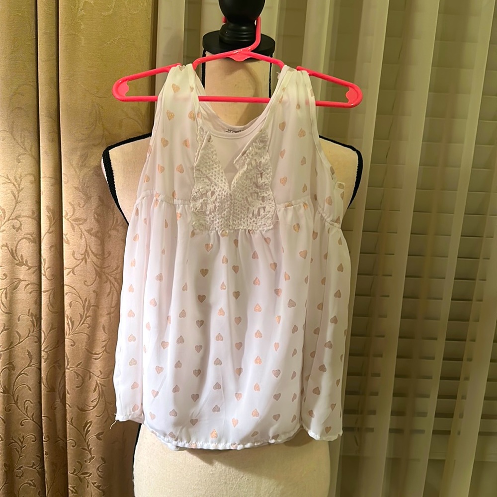 D-Signed Size S White Dress w/ Gold Hearts